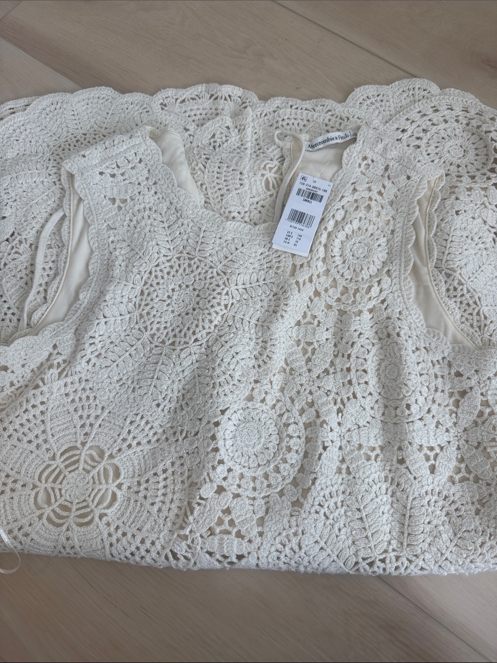 Abercrombie & Fitch Cream Crochet Midi Dress - Picture 5 of 5
